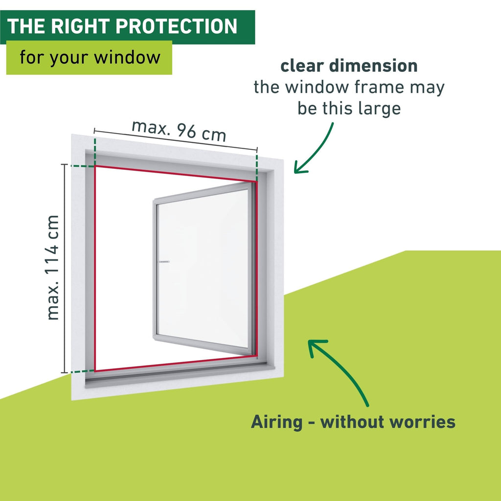 Windhager Insect Screen Window Frame – Drill-Free Aluminium, 100x120cm