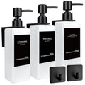 HCYWOC Shampoo and Conditioner Dispenser, No Drill, 16 Waterproof Labels