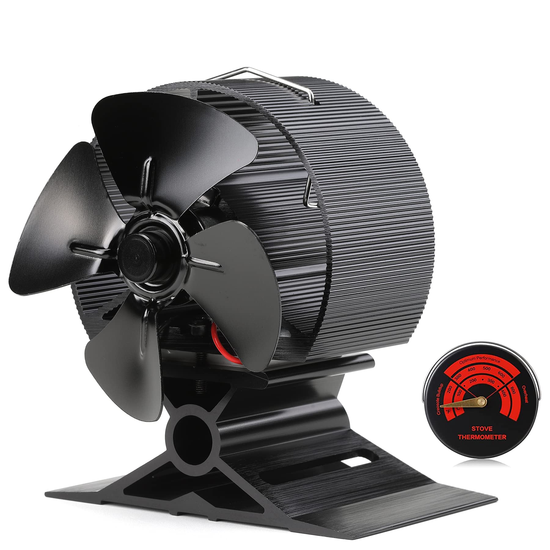CRSURE 4-Blade Heat Powered Stove Fan | Silent Wood Burner Fan