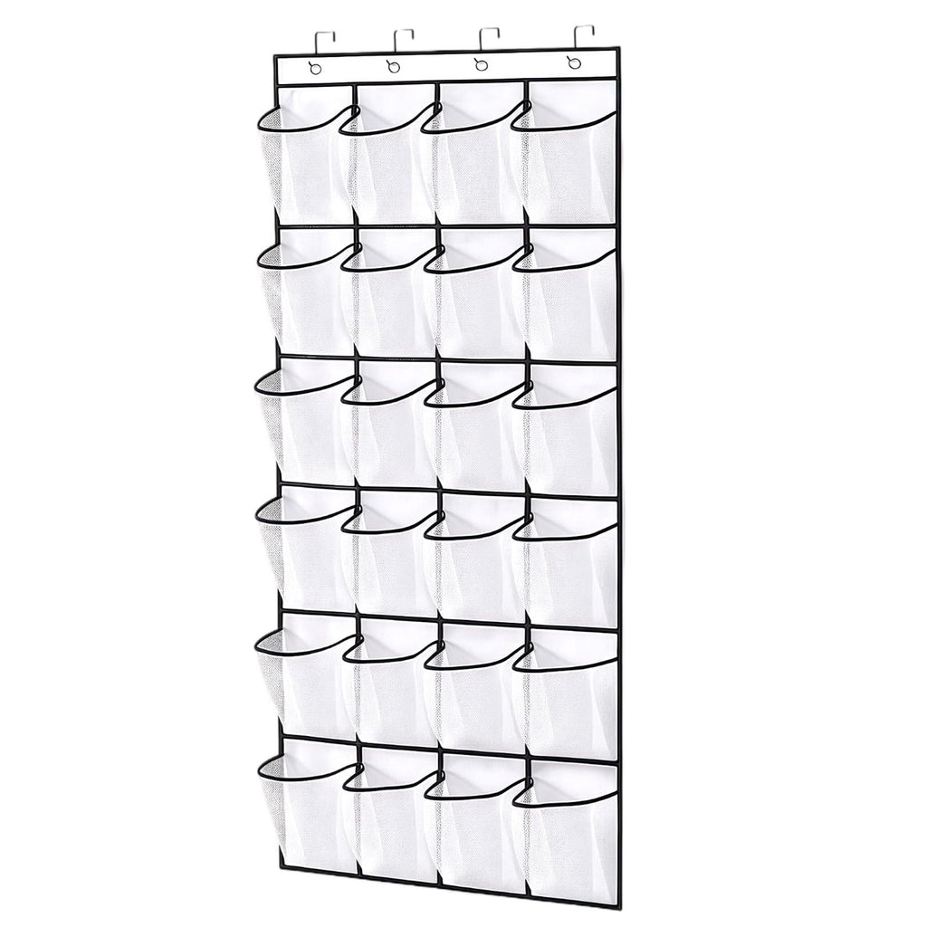 SOPSTUO Hanging Shoe Storage, Over Door Shoe Storage, Door Shoe Rack, 24 Breathable Mesh Huge Pockets - image 1