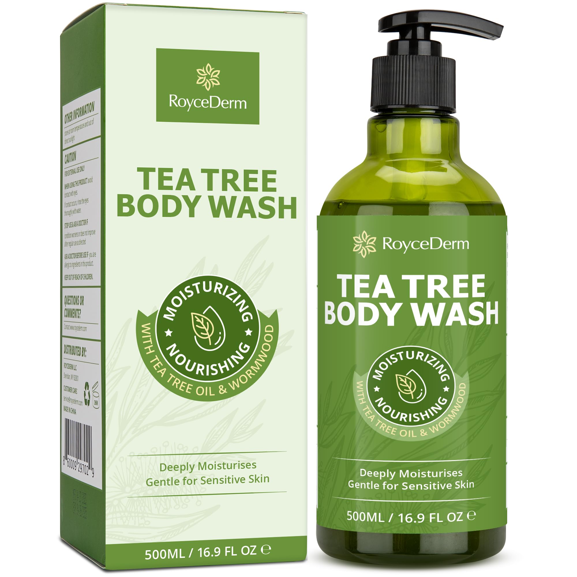 RoyceDerm Tea Tree Body Wash – Acne & Folliculitis Treatment Soap