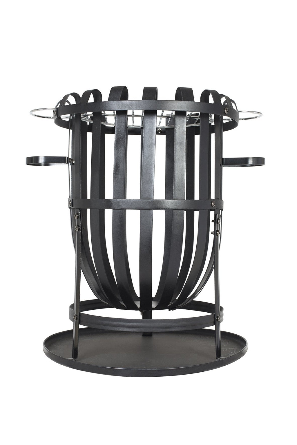 La Hacienda Vancouver Steel Firebasket with Grill and Ash Tray - Black