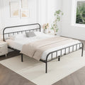 Yocreat King Metal Bed Frame – Black Steel Frame with Storage Space