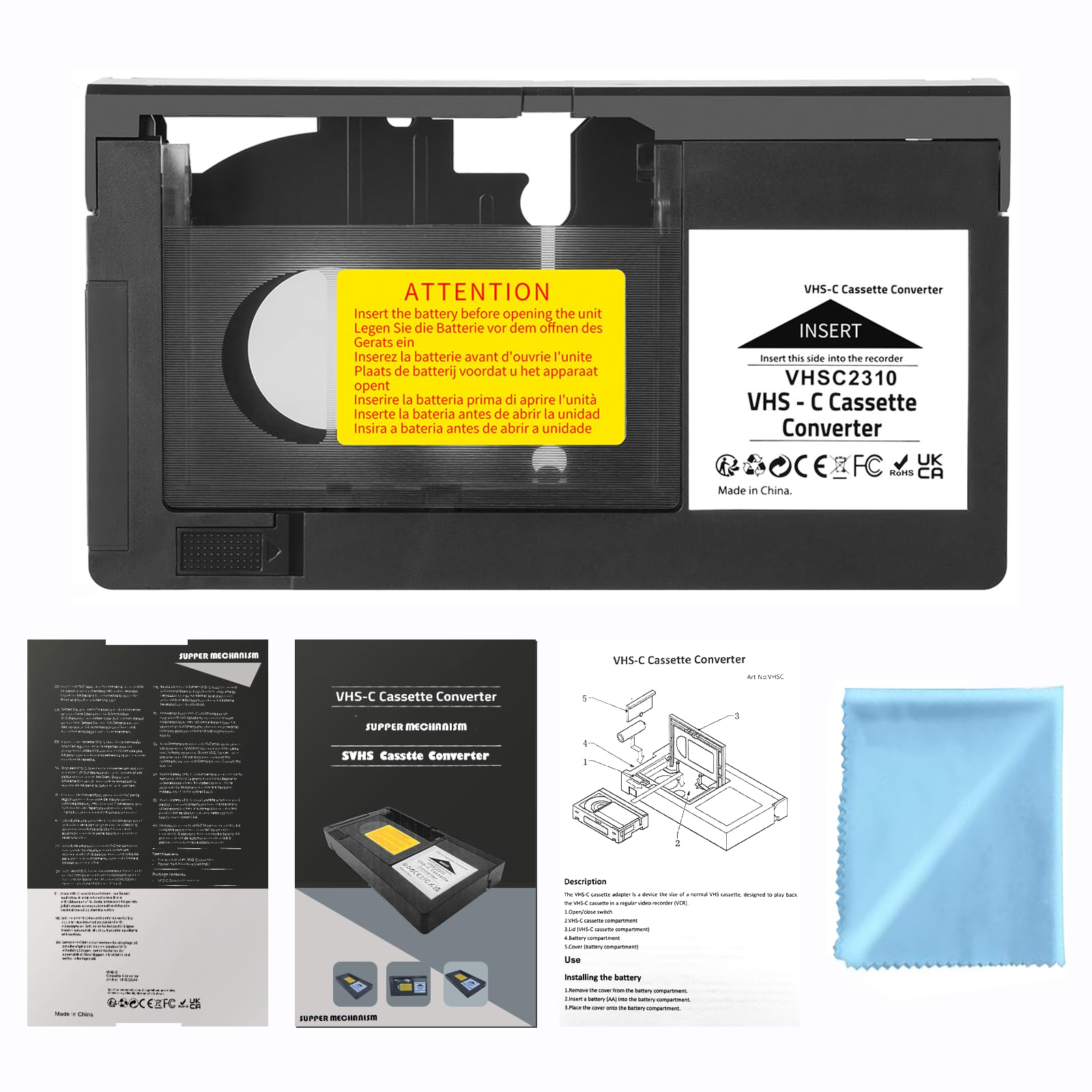 CHEEYYIIE VHS-C Cassette Adapter for JVC RCA Panasonic Camcorders