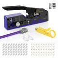 VCELINK RJ45 Pass Through Crimp Tool Kit with 50PCS Cat6 Connectors