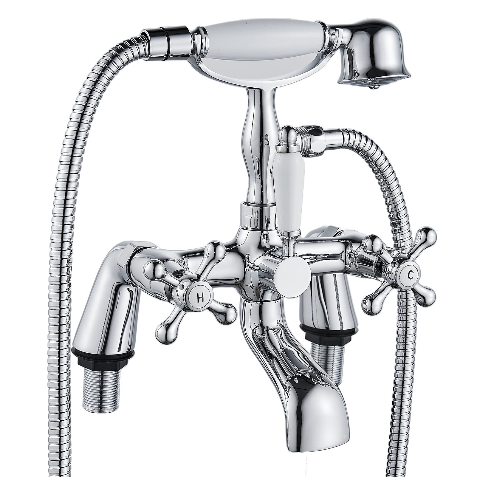 Victorian Bath Shower Mixer Tap | Traditional Chrome Brass