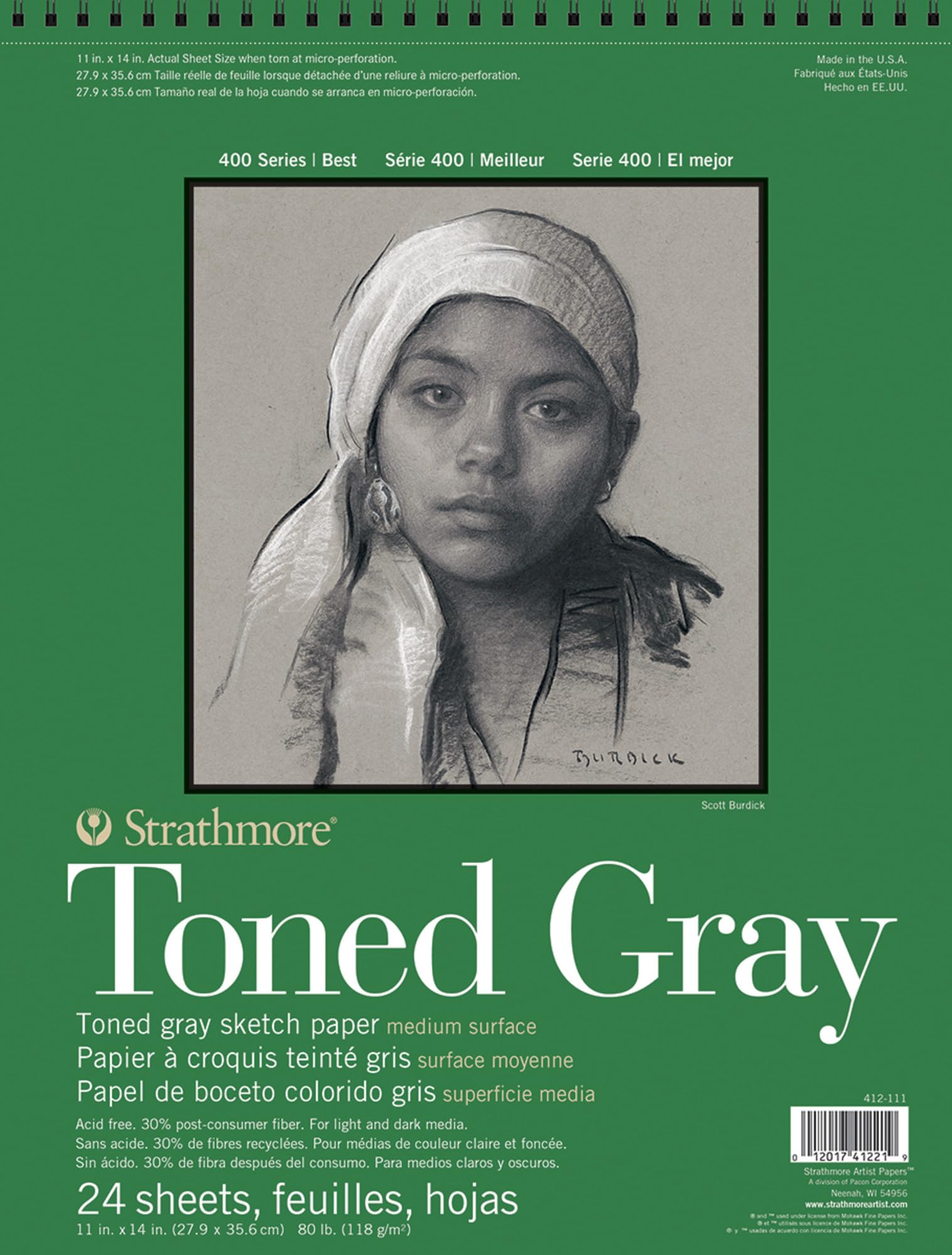Strathmore 400 Toned Sketchpad | 11x14 Fine Grain 118gsm Paper