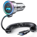 FLYLEAD 90W USB C Car Charger – PD & QC 3.0 with 5FT Coiled Cable