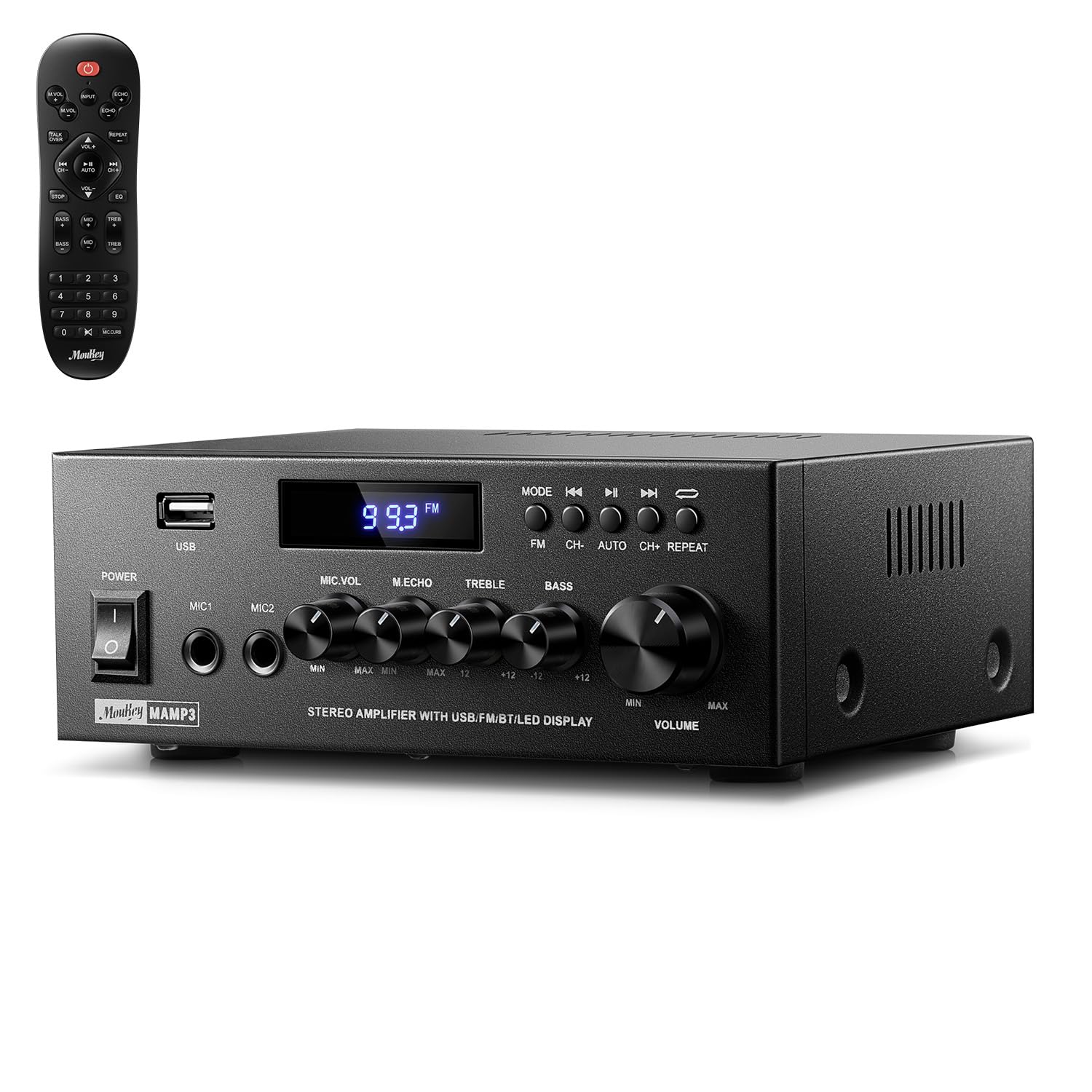 Moukey 300W 2.0 Channel Stereo Receiver | Bluetooth 5.3 Audio Amplifier