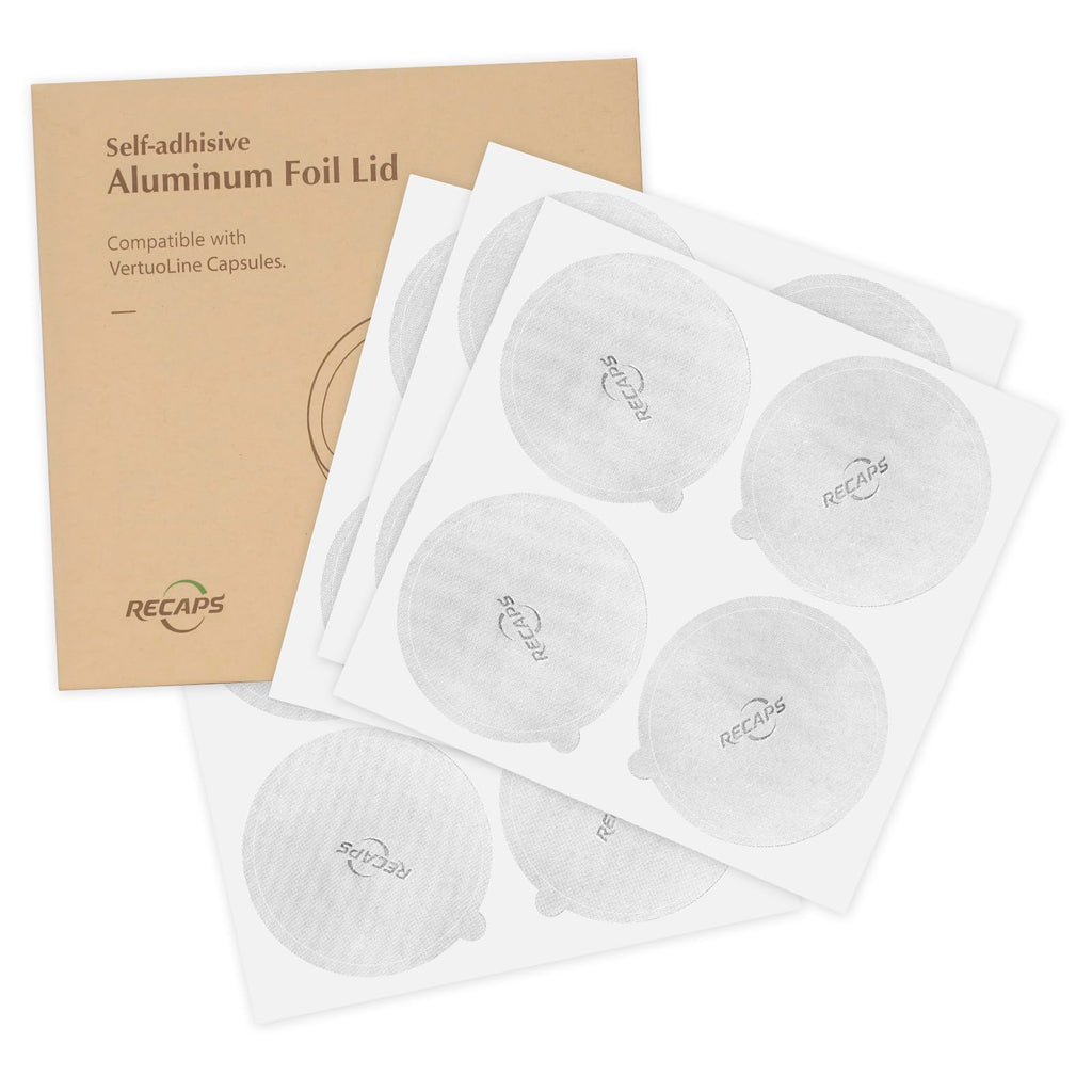 RECAPS Aluminum Foil Lids for Nespresso Vertuo Pods - 500PCS 62mm Seals