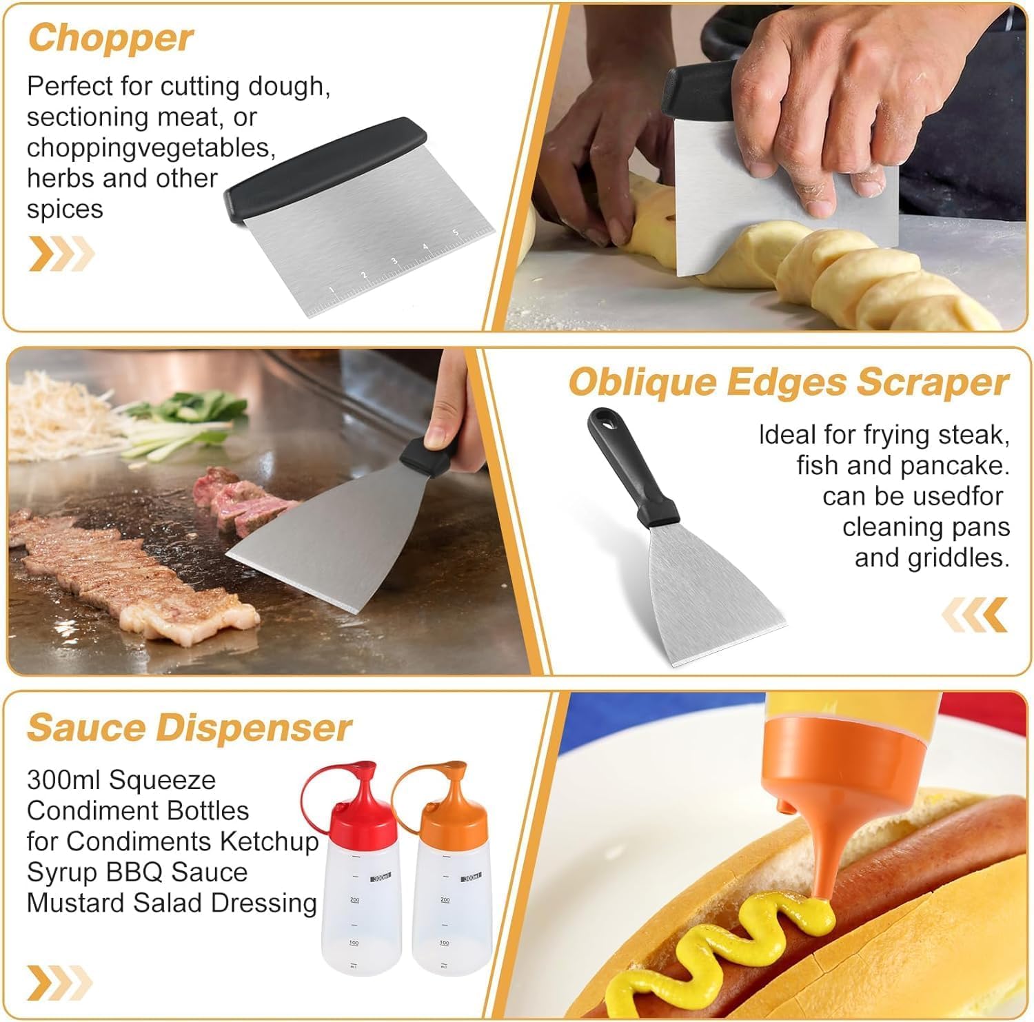 zycBernoi 20-Piece Griddle Accessories Kit – Stainless Steel Flat Top Grill Set