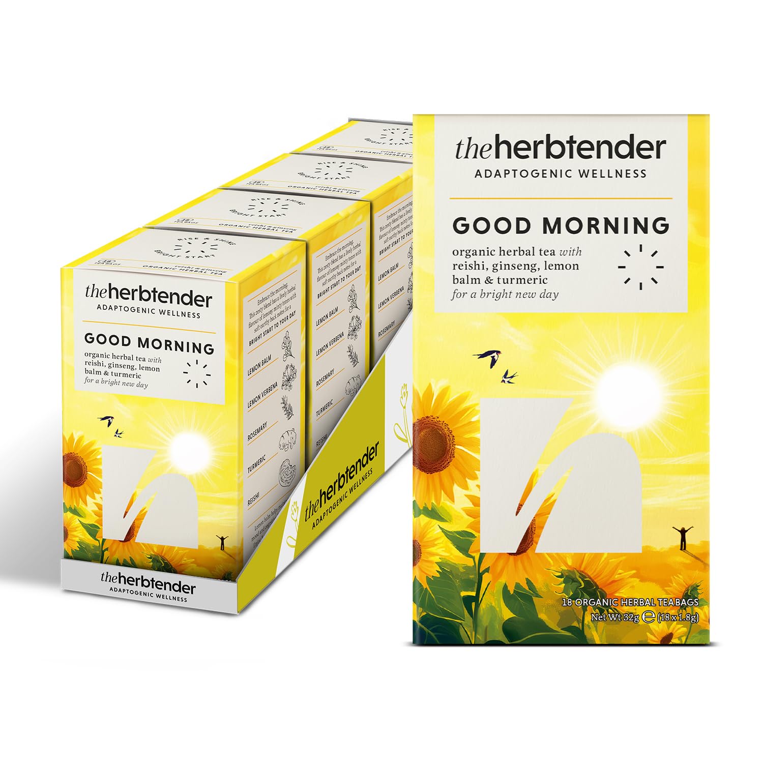 Organic Lemon Balm Tea - 72 Caffeine Free Herbal Bags