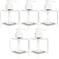 Youngever 5-Pack Clear Plastic Square Pump Bottles | 250ml Refillable