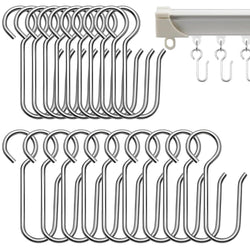 Uskerb Metal Curtain Hooks 20Pcs - Versatile Track Hooks for Windows, Doors & Showers - image 1
