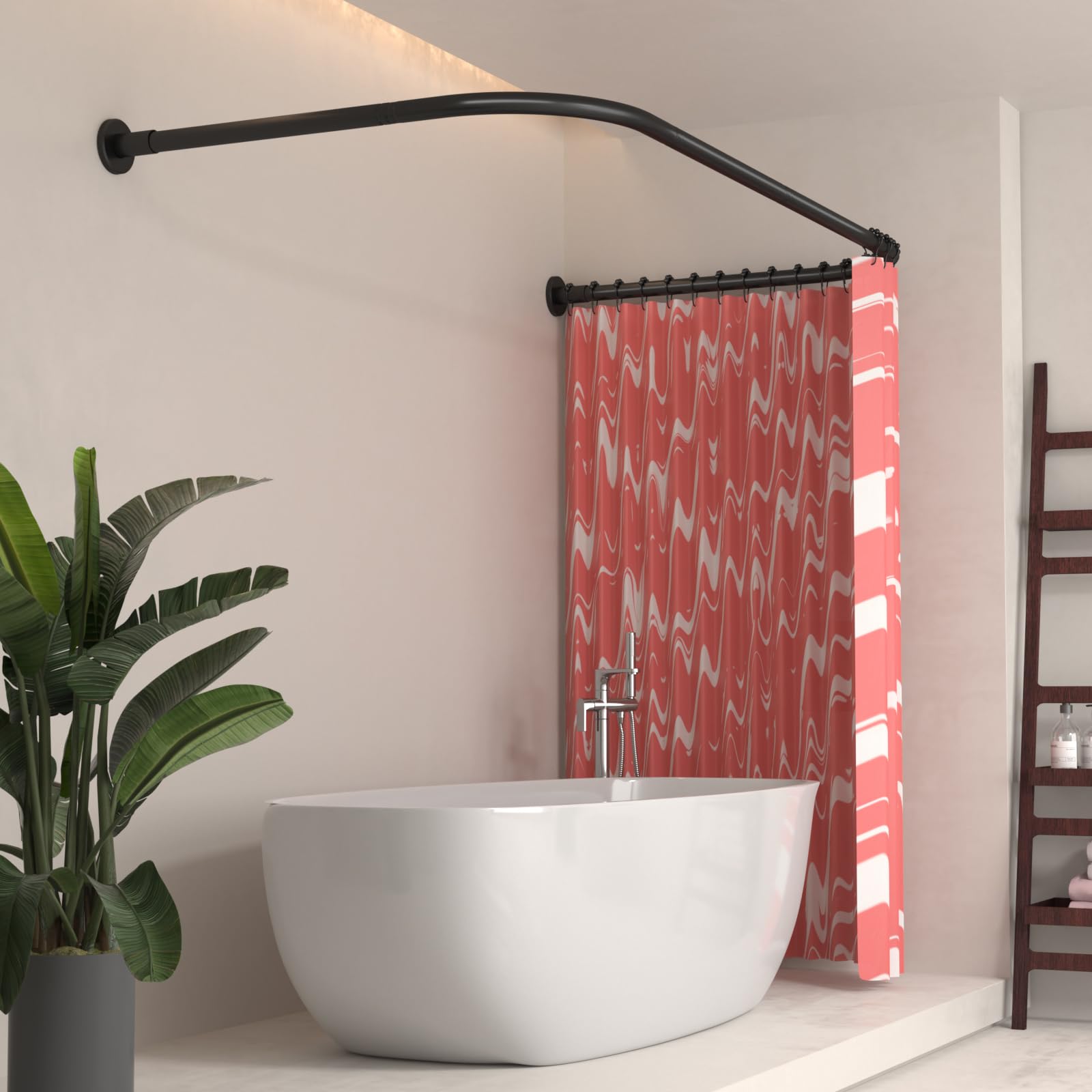 U-Shaped Shower Curtain Rod – 304 Stainless Steel, 75x190x75cm