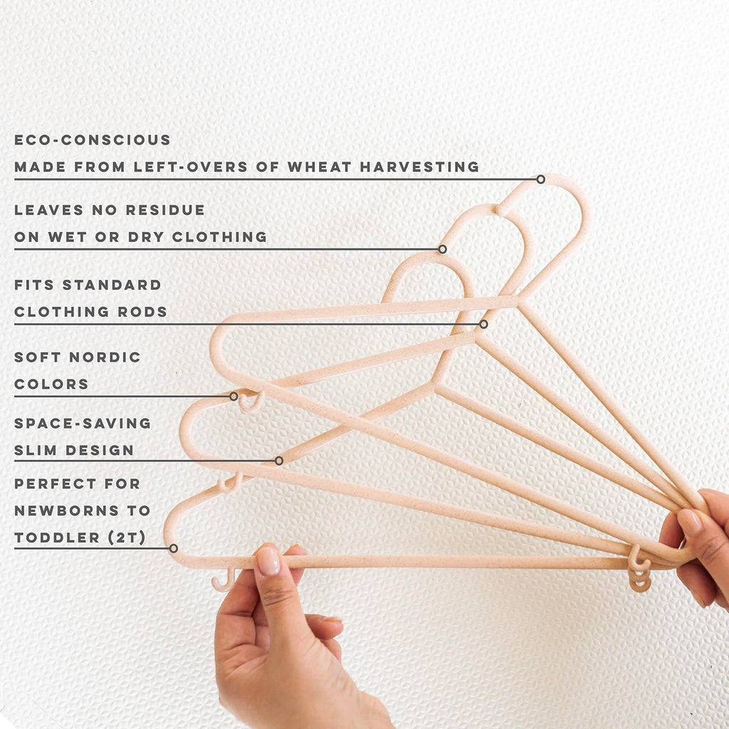 3 Sprouts Wheat Straw Baby Hangers, 30 Pack, Baby Closet, Speckled Pink - image 3