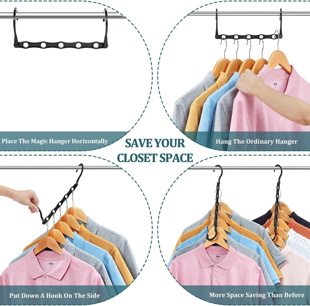 Eupako 12 Pack Space Saving Hangers, Black Closet Organizers and Storage - image 4