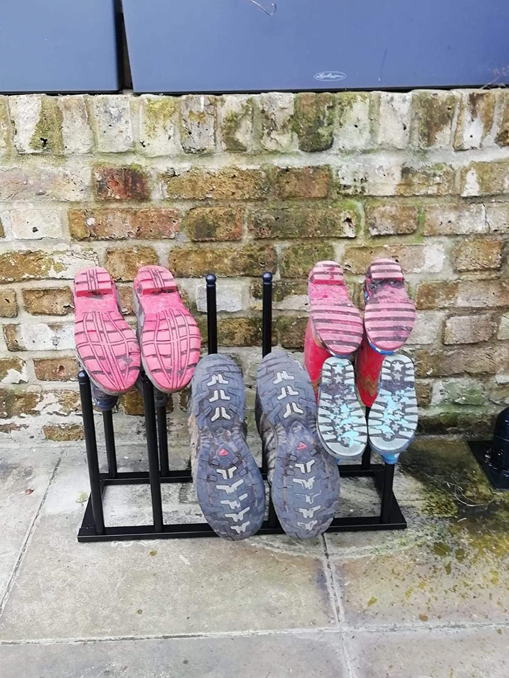 Jolof Store Welly Boot Rack – 6 Pair Steel Wellington Stand for Indoor Outdoor