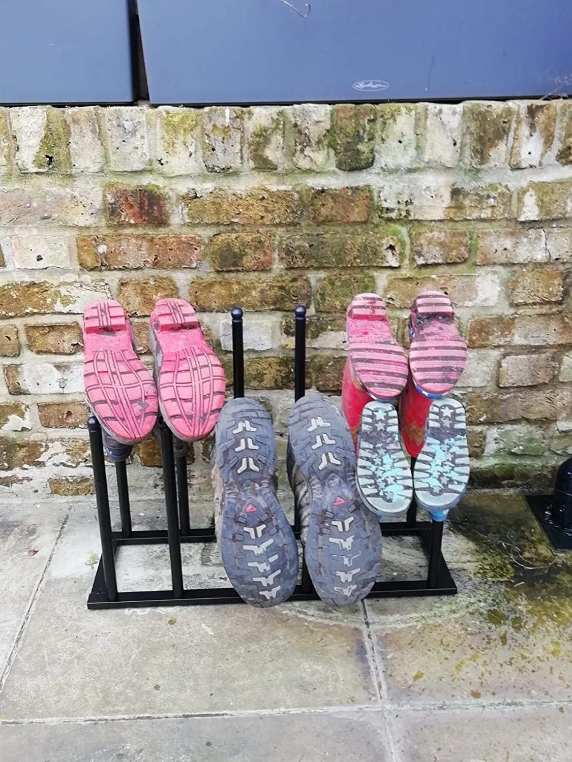 Jolof Store Welly Boot Rack – 6 Pair Steel Wellington Stand for Indoor Outdoor