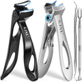 GJNL Angled Head Toenail Clippers for Thick Nails – 4pc Stainless Steel Set