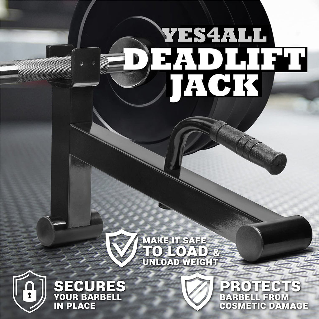 Yes4All WST9 Deadlift Barbell Jack – Heavy Duty Steel Lift, Black
