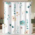 Teal Flower Shower Curtain – 180x180cm Anti-Mould Polyester