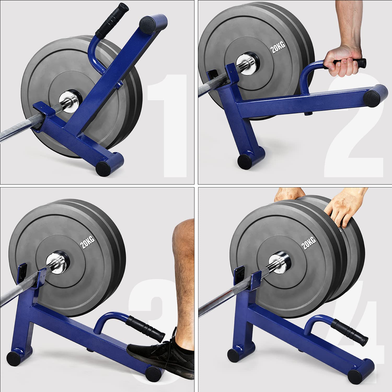 Yes4All Mini Deadlift Bar Jack – Stainless Steel Barbell Jack, Blue