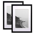 SILD A2 Poster Frame – Solid Wood Black Picture Frame with A3 Mount, Set of 2