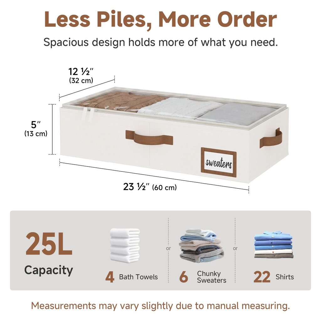 StorageWorks Underbed Storage Boxes with Lids, Under Bed Containers for Bedroom Accessories Organising Clothes Bedding - image 2
