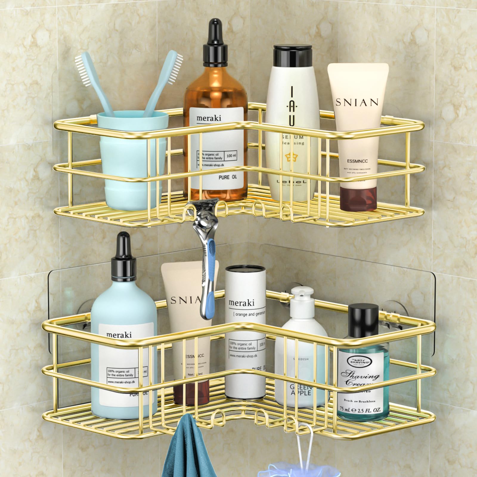 Menbyci Corner Shower Caddy | Rustproof SUS304 Stainless Steel Shelf
