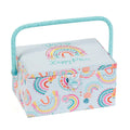 Hobby Gift Medium Sewing Box – Embroidered Rainbow Craft Storage