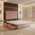 Bed Centre Ziggy Plush Small Single Divan Base 30" Headboard, Pink, 0 Draw - image 1