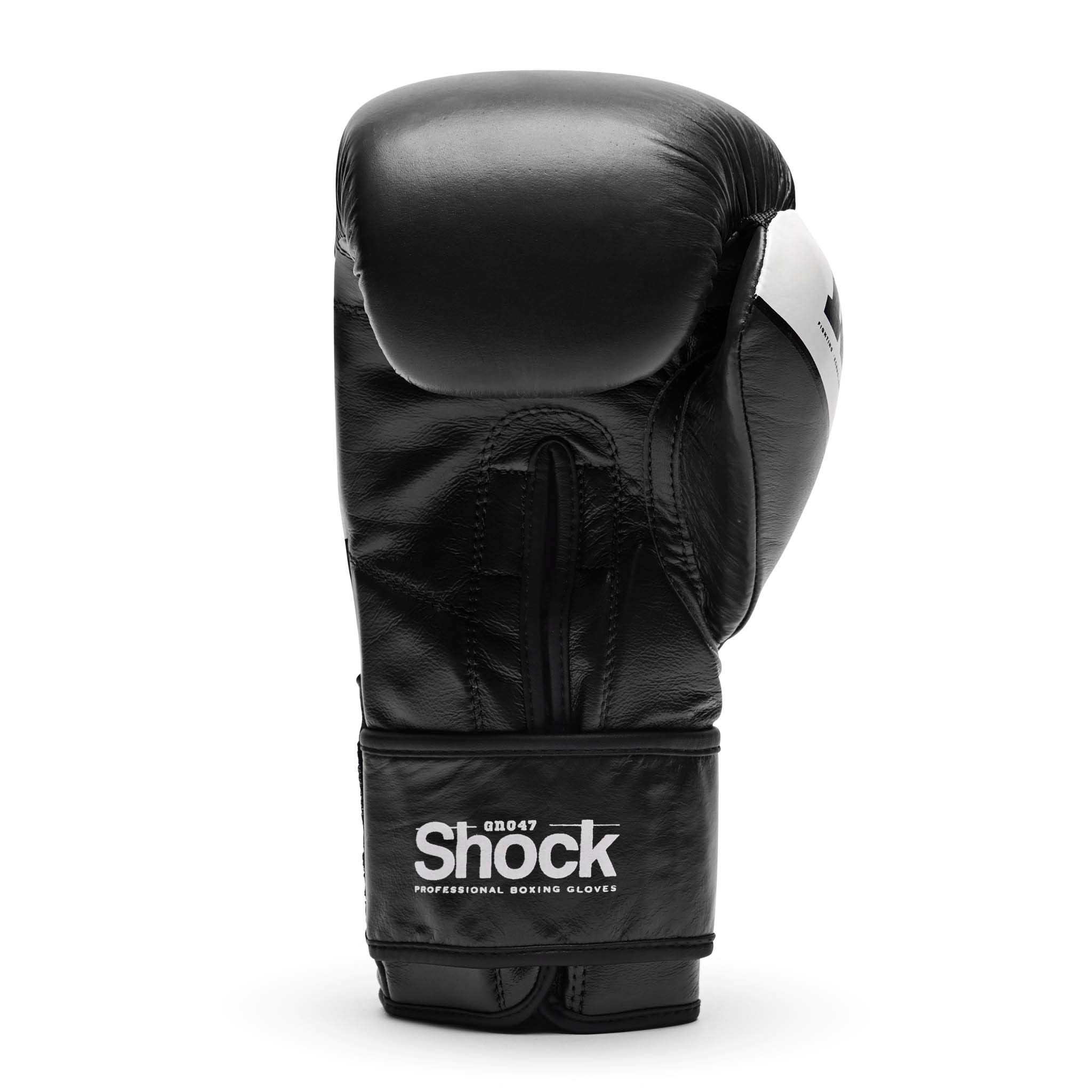 Leone 1947 Shock Boxing Gloves | Black Leather Sparring Gear | 12 OZ
