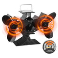 Hanaoyo Twin Motor Heat Powered Stove Fan | Silent Log Burner Fan