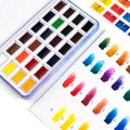 Paul Rubens 24 Color Watercolor Paint Set | Portable Blue Metal Case