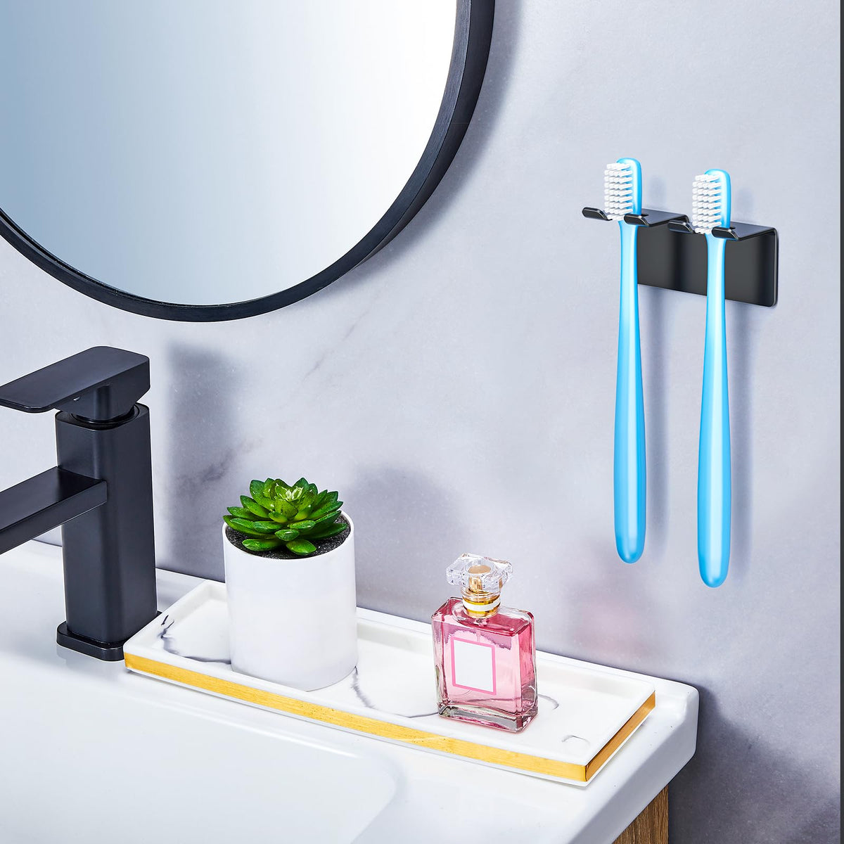 YAYINLI Electric Toothbrush Head Holder, Toothbrush Holder Wall Mounted Non Screw, Anti-Rust Toothbrush Holders for Bathroom - image 3