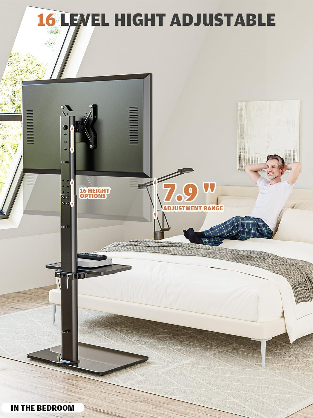 Universal Floor TV Stand with Swivel Mount for 19-42" TVs