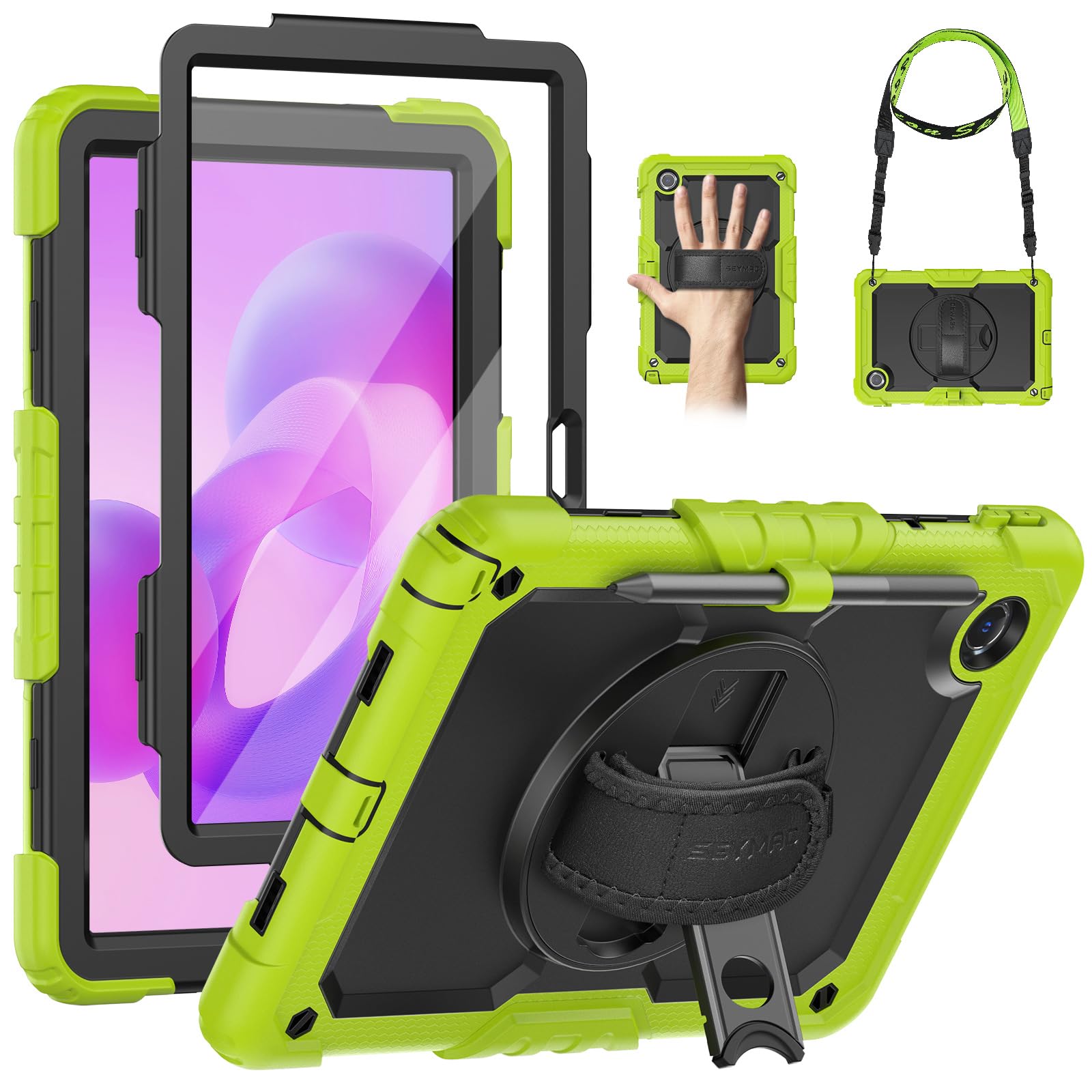 SEYMAC Lenovo Tab M11 Case - 360 Rotating Stand & Screen Protector
