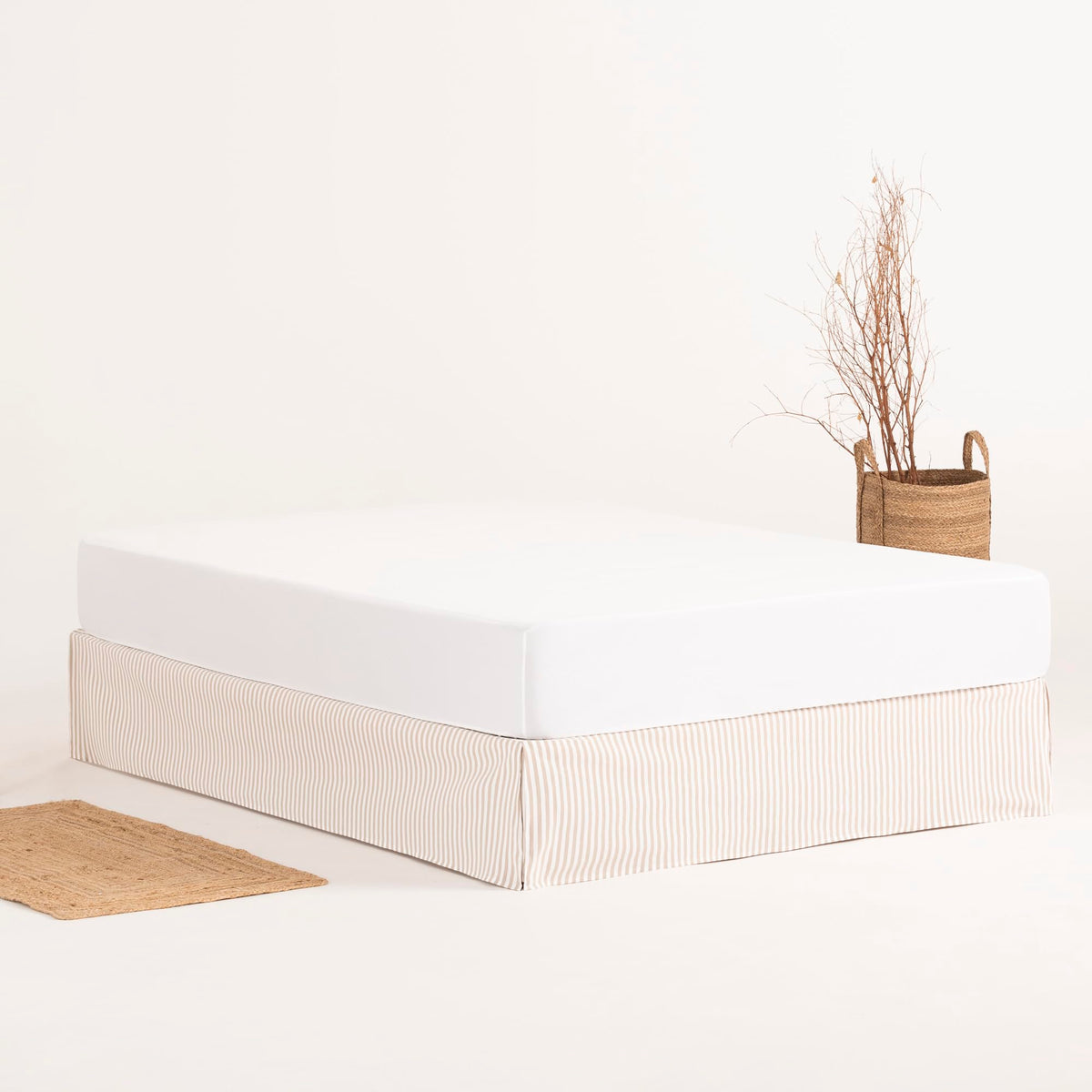 Bed Cover 180 x 190 / 200 cm Bed Base Cover 180 cm – Beige Stripes - image 5