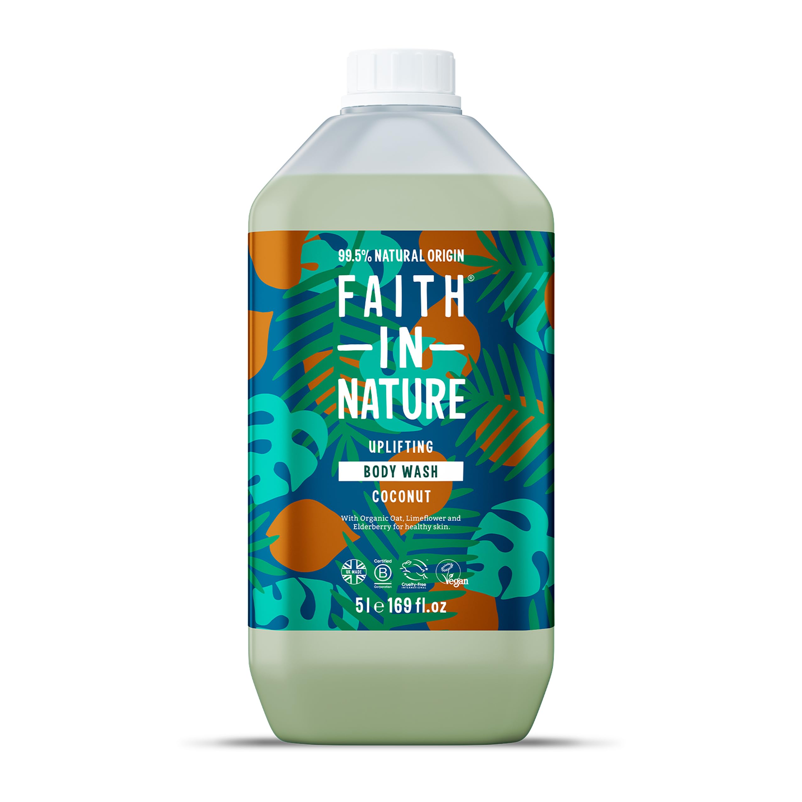 Faith In Nature Organic Coconut Body Wash – Vegan Shower Gel 5L Refill