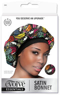 Evolve Exotics Satin Bonnet – Moroccan Print Hair Wrap for Frizz Control