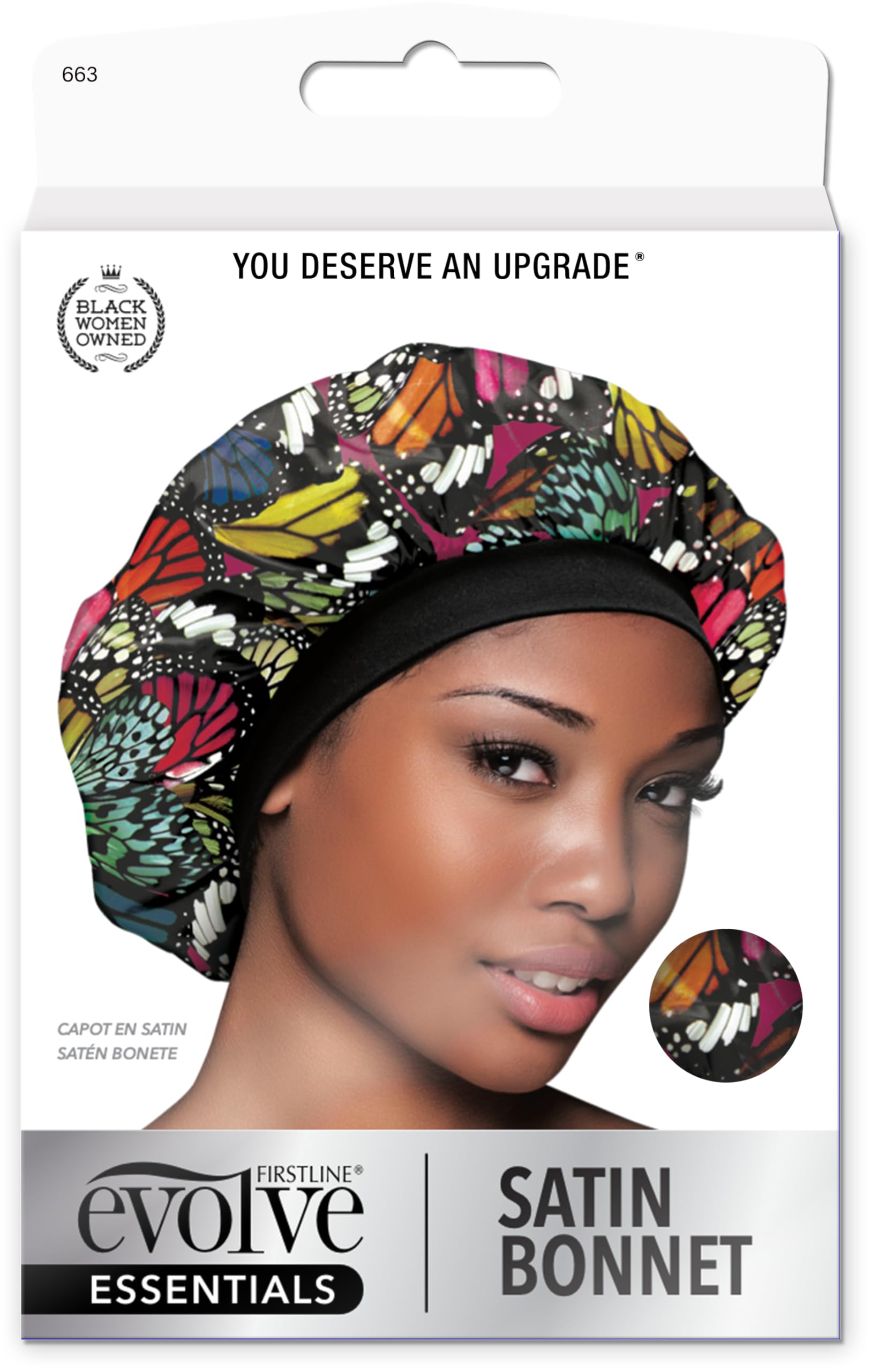 Evolve Exotics Satin Bonnet – Moroccan Print Hair Wrap for Frizz Control