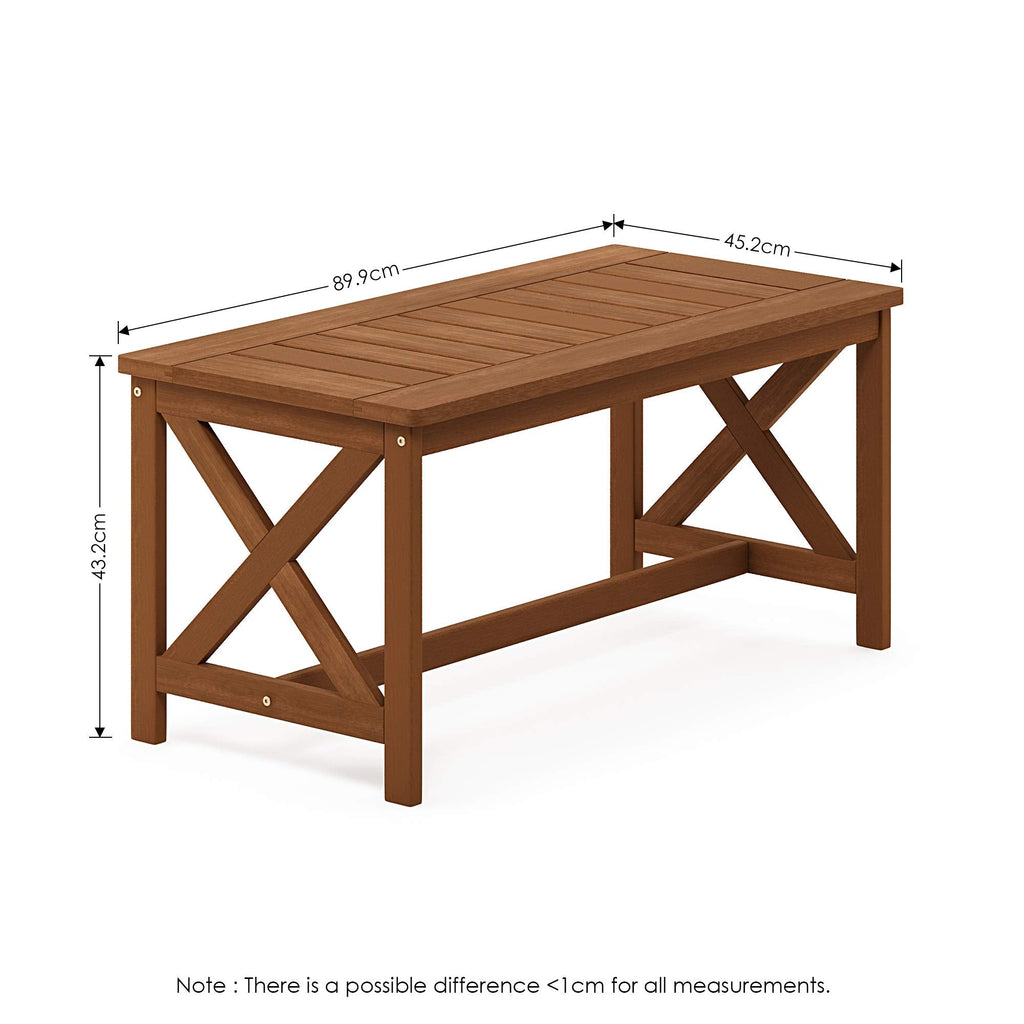 Furinno Meranti Wood Cross Design Patio Coffee Table – Natural