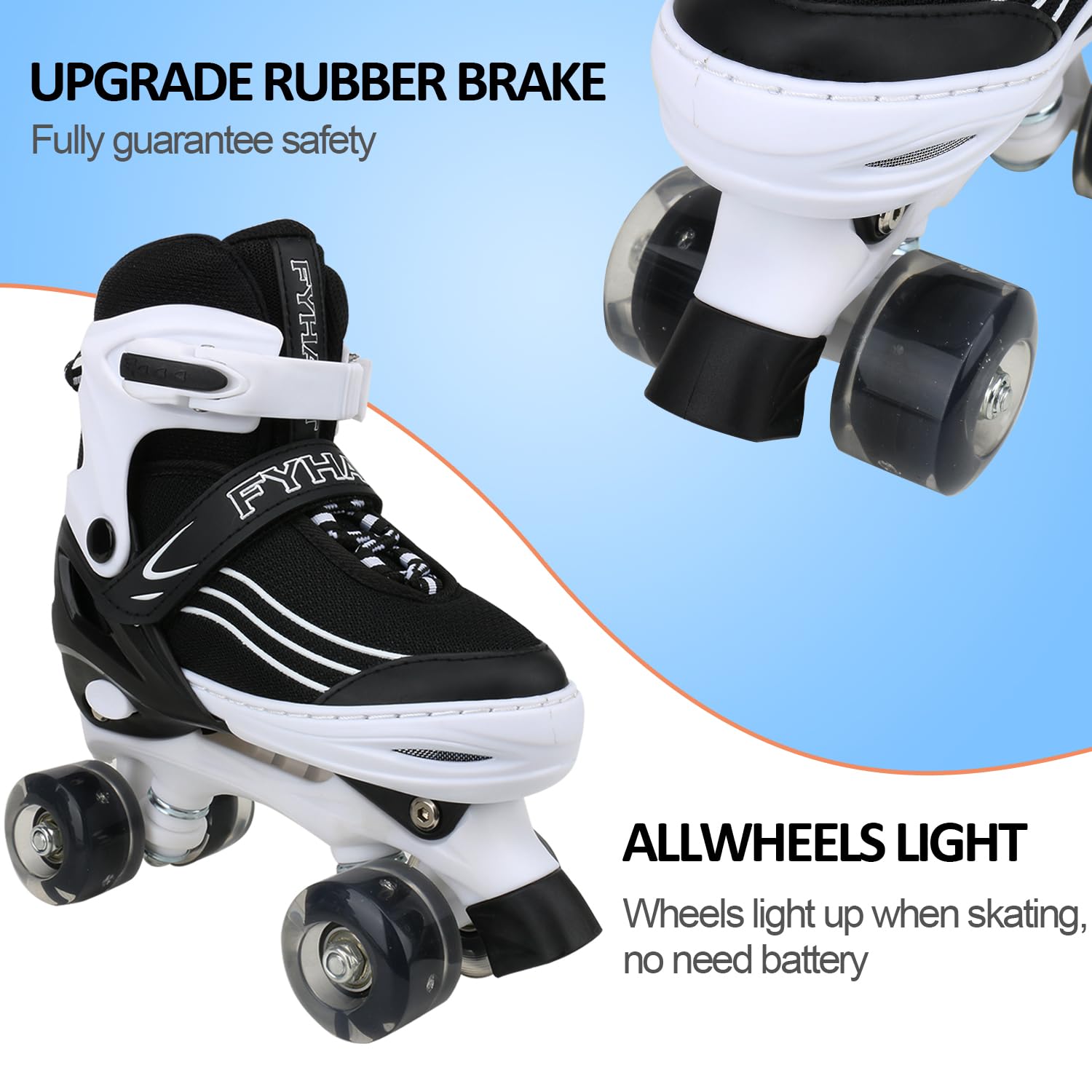 Kids Adjustable Roller Skates with Light Up Wheels
