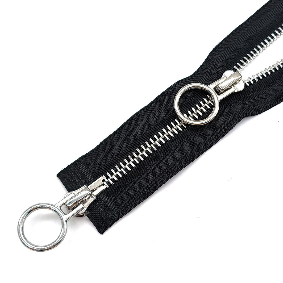 XCSJ #5 Zip 70 cm, Metal Zip 2-Way Separable Sewing for Jackets, Coats, Down Jacket, Suitcase, Tent, Bag, DIY Sewing Craft Black, 70 cm