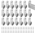 Oval Wardrobe Hanging Rail Rod Pole Socket, Stainless Steel Pipe Bracket, Wall Mount End Supports for Closet Curtain 16mm 20Pcs - image 1