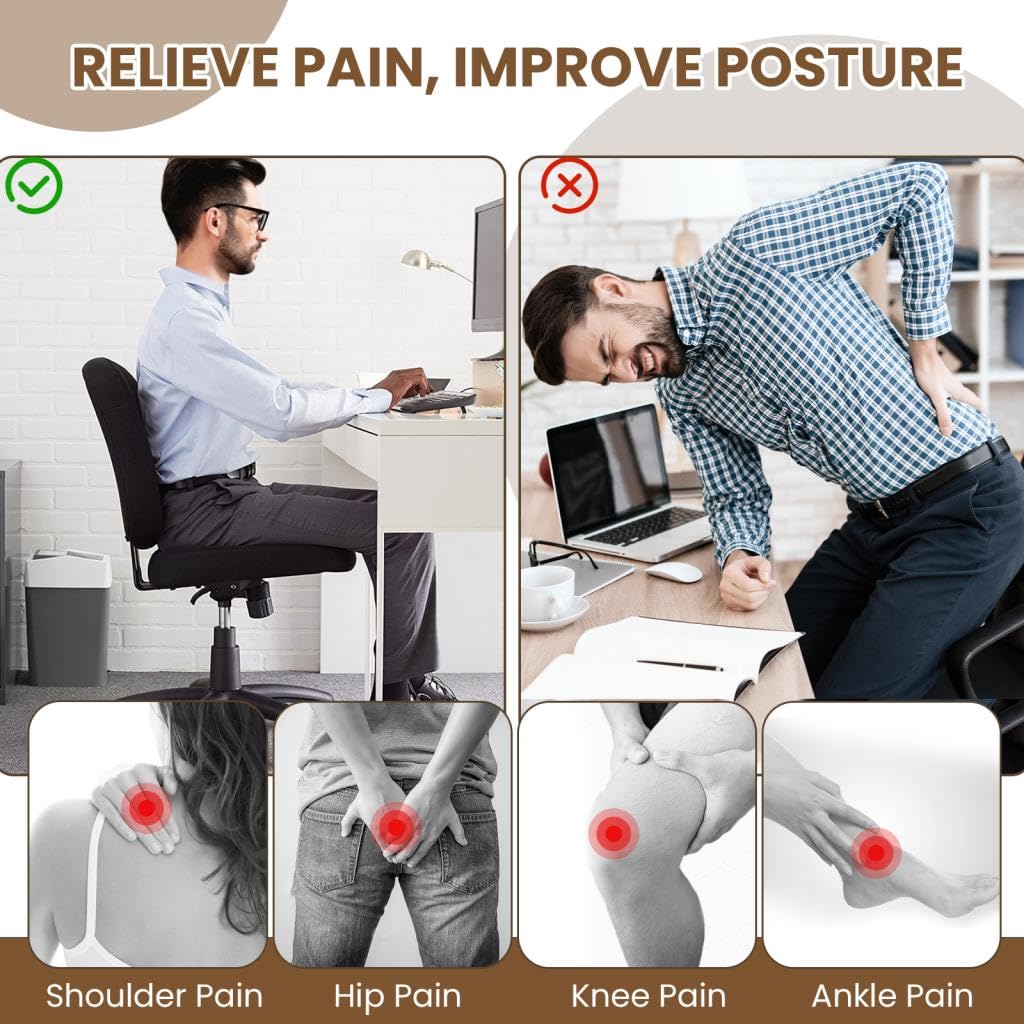 StrongTek Adjustable Under Desk Foot Rest | Ergonomic Wood Step Stool