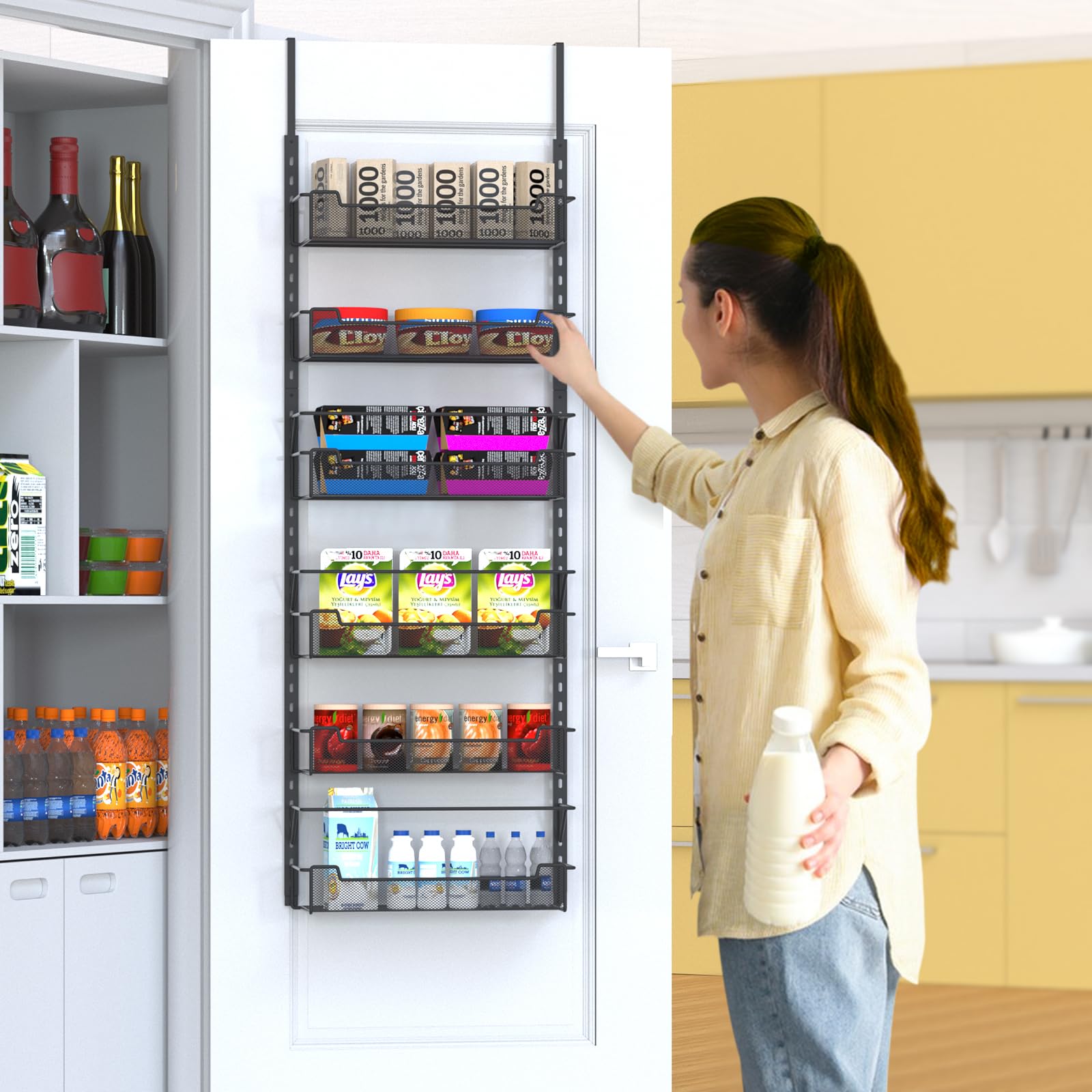 VyGrow 6-Tier Over the Door Pantry Organizer – Adjustable Metal Spice Rack