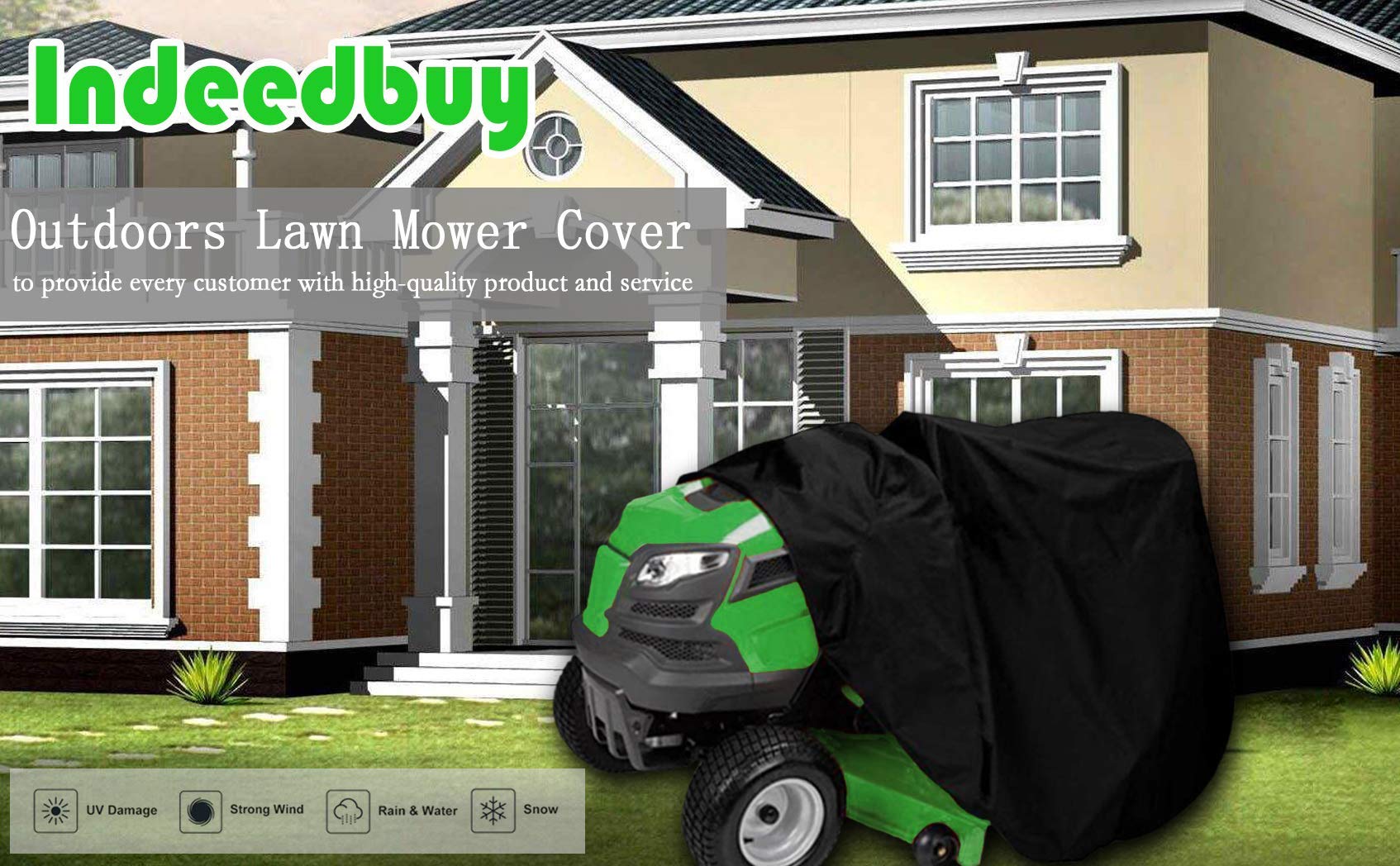 Indeed BUY Riding Lawn Mower Cover - 420D Waterproof Tractor Cover, 54"