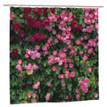 Pink Red Flowers Shower Curtain | 3D Floral Waterproof Polyester